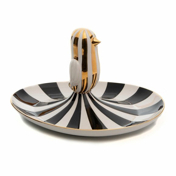 Mackenzie Childs Large Ceramic Mod Chick Candy Dish Approx. 10.25"W. NEW w.Tag - Picture 1 of 2